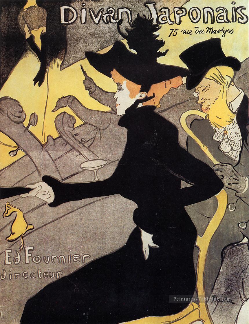 Divan Japonais post Impressionniste Henri de Toulouse Lautrec Peintures à l'huile